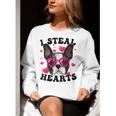 Boston Terrier Heart Glasses Girls Bostie Valentines Day Women Crewneck Sweatshirt, funny gift