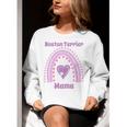 Boston Terrier Mama Cute Rainbow Paw Heart Shape Women Crewneck Sweatshirt, funny gift
