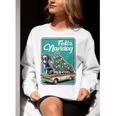 Boston Terrier Merry Christmas Tree Truck Dog X-Mas Women Crewneck Sweatshirt, Boston Terrier Christmas Sweatshirts, funny gift