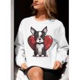 Boston Terrier Mom Dad Bostie Dog Lover Valentines Day Women Crewneck Sweatshirt, Boston Terrier Mom Sweatshirts, Boston Terrier Dad Sweatshirts, funny gift