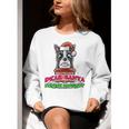 Boston Terrier Santa Claus Christmas Dog Women Crewneck Sweatshirt, Boston Terrier Christmas Sweatshirts, funny gift