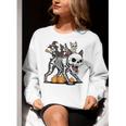 Boston Terrier Skeleton Mummy Witch Halloween Women Crewneck Sweatshirt, Boston Terrier Halloween Sweatshirts, funny gift