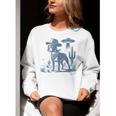 Boston Terrier UFO Cowboy Dog Dog Mom Dog Dad Alien Dog Women Crewneck Sweatshirt, Boston Terrier Mom Sweatshirts, Boston Terrier Dad Sweatshirts, funny gift