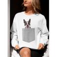 Dog In Your Pocket Boston Terrier For Men Women Girls Kids Women Crewneck Sweatshirt, funny gift