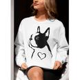 I Love My Boston Terrier Dog With Heart Women Crewneck Sweatshirt, funny gift