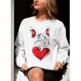 Valentine's Day Boston Terrier Dog Vector Women Crewneck Sweatshirt, funny gift