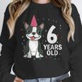 6 Years Old Birthday Boston Terrier Dog Lover 6th Party Kid Women Crewneck Sweatshirt, funny design