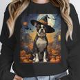 Aesthetic Halloween Boston Terrier Dog Witch Pumpkin For Men Women Kids Women Crewneck Sweatshirt, Boston Terrier Halloween Gifts, funny design
