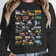 Alphabet Vehicles ABCs Learning Teachers Kids Boys Girls Women Crewneck Sweatshirt, funny design