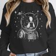 Astronaut Boston Terrier Space Galaxy Dog Lovers Women Crewneck Sweatshirt, funny design