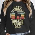 Best Dog Father Dad Vintage Boston Terrier For Men Women Women Crewneck Sweatshirt, Boston Terrier Dad Gifts, funny design