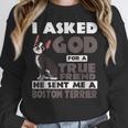 Boston Terrier American Gentleman Non-Sporting Dog Lover Women Crewneck Sweatshirt, American Boston Terrier Gifts, funny design