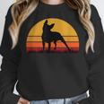Boston Terrier Bostie Sunset Retro Dog Pet Mom Dad Women Crewneck Sweatshirt, Mom Gifts, Boston Terrier Dad Gifts, Boston Terrier Mom Gifts, funny design