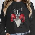 Boston Terrier Boxing Women Crewneck Sweatshirt, funny design