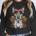Boston Terrier Dia De Los Muertos Day Of The Dead Dog Skull For Men Women Kids Women Crewneck Sweatshirt, funny design