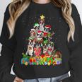 Boston Terrier Dog Christmas Tree Lights Xmas Pajama For Men Women Kids Women Crewneck Sweatshirt, Boston Terrier Christmas Gifts, funny design