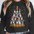 Boston Terrier Dog Christmas Tree Santa Hat Xmas Pajama Men Women Kids Women Crewneck Sweatshirt, Boston Terrier Christmas Gifts, funny design