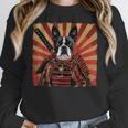 Boston Terrier Dog Japanese Art Samurai Ukiyo-e Women Crewneck Sweatshirt, funny design