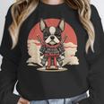 Boston Terrier Dog Japanese Style Samurai Dogs Women Crewneck Sweatshirt, funny design