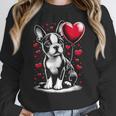 Boston Terrier Dog Valentine's Day Dog Owner Women Crewneck Sweatshirt, funny design