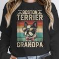 Boston Terrier Grandpa Dog Lover Father's Day Women Crewneck Sweatshirt, funny design