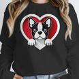 Boston Terrier Heart Cute Puppy Lover Or Dog Owner Women Crewneck Sweatshirt, funny design