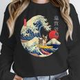 Boston Terrier Japanese Kanagawa Wave Surf Loyal Dog Men Women Kids Women Crewneck Sweatshirt, funny design
