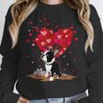 Boston Terrier Lover Heart Shape Boston Terrier Valentine Women Crewneck Sweatshirt, funny design