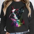 Boston Terrier Lovers Colorful Pop Art Boston Terrier Women Crewneck Sweatshirt, funny design