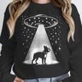 Boston Terrier Mom Dad Dog Alien UFO For Men Women Women Crewneck Sweatshirt, Mom Gifts, Boston Terrier Dad Gifts, Boston Terrier Mom Gifts, funny design