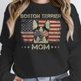 Boston Terrier Mom Dog Lovers American Flag 4th Of July Women Crewneck Sweatshirt, Mom Gifts, Boston Terrier Mom Gifts, American Boston Terrier Gifts, Boston Terrier 4th Of July Gifts, funny design
