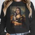 Boston Terrier Mona Lisa Painting Art Dog Mom Dad For Men Women Kids Women Crewneck Sweatshirt, Mom Gifts, Boston Terrier Dad Gifts, Boston Terrier Mom Gifts, funny design