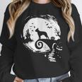 Boston Terrier And Moon Halloween Costume Dog Lover Women Crewneck Sweatshirt, Boston Terrier Halloween Gifts, funny design