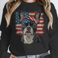 Boston Terrier Patriotic 4th Of July USA American Flag Women Crewneck Sweatshirt, Patriotic Boston Terrier Gifts, American Boston Terrier Gifts, Boston Terrier 4th Of July Gifts, funny design