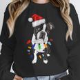 Boston Terrier Santa Christmas Lights Xmas Dog Lover Men Women Kids Women Crewneck Sweatshirt, Boston Terrier Christmas Gifts, funny design