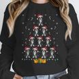 Boston Terrier Santa Hat Xmas Light Men Women Christmas Tree Women Crewneck Sweatshirt, Boston Terrier Christmas Gifts, funny design