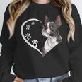 Boston Terrier Shirts For Women Girls Kids Heart Cute Women Crewneck Sweatshirt, funny design