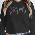 Boston Terrier Tie Dye Heartbeat Love Dog Men Women Women Crewneck Sweatshirt, funny design