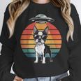 Boston Terrier UFO Alien Boston Terrier Dog Mom Dad Women Crewneck Sweatshirt, Mom Gifts, Boston Terrier Dad Gifts, Boston Terrier Mom Gifts, funny design