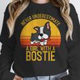 Boston Terrier Never Underestimate a Girl With a Bostie Women Crewneck Sweatshirt, funny design