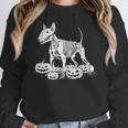 Bull Terrier Skeleton Birthday Halloween Kids Women Crewneck Sweatshirt, funny design