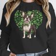 Cute Boston Terrier Shamrock St Patrick's Day Dog Lover Men Women Kids Women Crewneck Sweatshirt, funny design