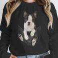 Dog Lovers Boston Terrier In Pocket Dog Face For Men Women Kids Women Crewneck Sweatshirt, funny design