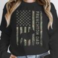 Frenchton Dad French Bulldog Boston Terrier Camo USA Flag Women Crewneck Sweatshirt, Boston Terrier Dad Gifts, French Bulldog Dad Gifts, funny design