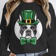 Green Boston Terrier Shamrock St Patricks Day Boston Terrier Women Crewneck Sweatshirt, funny design
