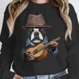 Guitar Shirt Boston Terrier Dog Playing Acoustic Guitar Women Crewneck Sweatshirt, funny design