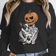Halloween Skeleton Boston Terrier Women Crewneck Sweatshirt, Boston Terrier Halloween Gifts, funny design