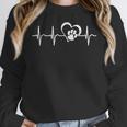 Heartbeat Dog Paw Women Crewneck Sweatshirt, funny design