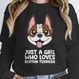 Just a Girl Who Loves Boston Terriers Women Crewneck Sweatshirt, funny design