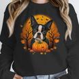 Pumpkin Boston Terrier Costume On Boston Terrier Halloween Women Crewneck Sweatshirt, Boston Terrier Halloween Gifts, funny design